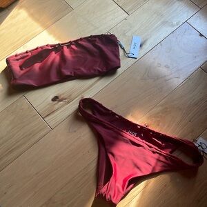 Jade swim maroon bikini medium top and bottom